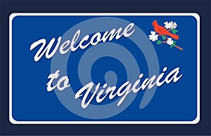 Virginia State with blue background