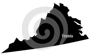 Virginia State Silhouette Map