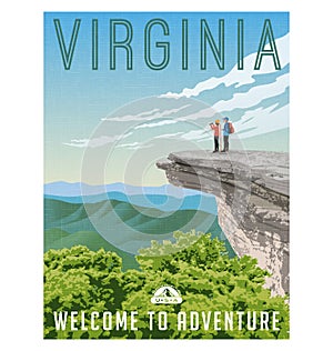 Virginia, United States retro style travel poster