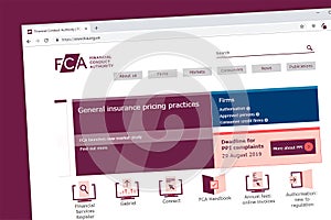 Financial Conduct Authority FCA website homepage