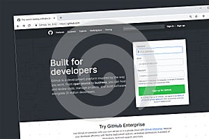 GitHub website homepage.