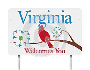 Virginia Welcomes You road sign