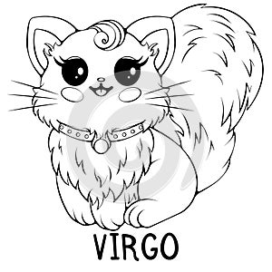 Virgo cute cartoon zodiac cat