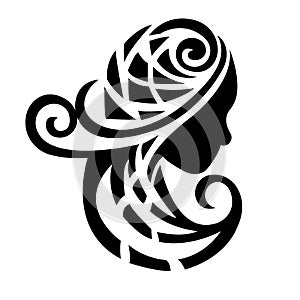 Virgo graphic icon. Zodiac sign. Design element for the horoscope and astrological forecast drawn in black