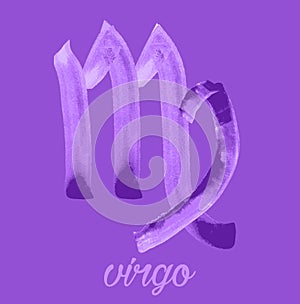 Virgo icon of zodiac, Vector icon. astrological signs, colorful image of horoscope. Watercolour style