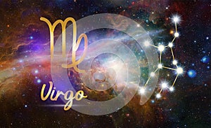 Virgo Libra Zodiac Sign and Constellation, cosmic background