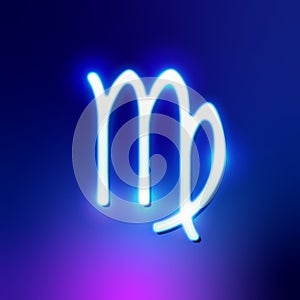 Virgo vector Neon Astrological Horoscope zodiac sign symbol