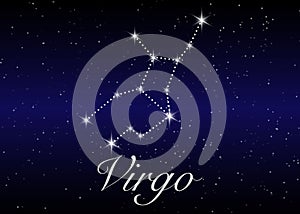 Virgo zodiac constellations sign on beautiful starry sky