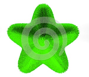 Virid Grass Award Five Pointed Star Icon 3D Rendering Image