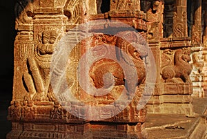 Viripaksha temple, Hampi. Stone carvings photo