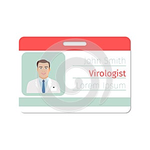 Virologist medical specialist badge template