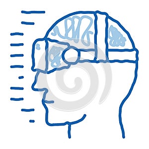 Virtual Artificial Intelligence doodle icon hand drawn illustration