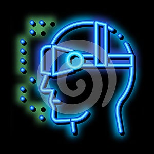 Virtual Artificial Intelligence neon glow icon illustration