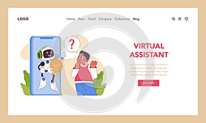 Virtual Assistant concept. Flat vector illustration