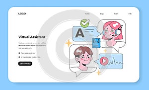 Virtual Assistant concept. Flat vector illustration