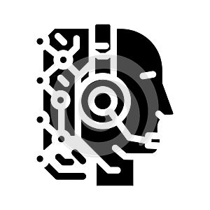 virtual assistant hybrid work glyph icon vector illustration