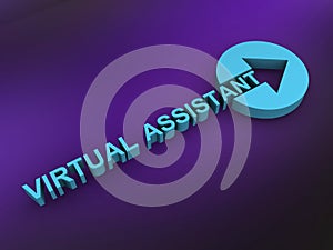 virtual assistant word on purple