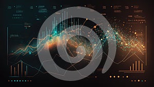 Virtual or augmented reality data visualization of financial data, graphs, stocks, trends, and progress using ai - generative ai