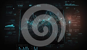 Virtual or augmented reality data visualization of financial data, graphs, stocks, trends, and progress using ai - generative ai