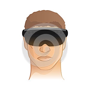 Virtual / augmented reality headset goggle vector illustration