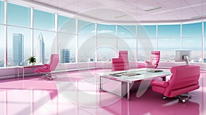 Virtual Background: Vibrant Innovation - Futuristic Office Space photo