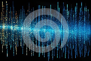 Virtual binary data transfer in network abstract background