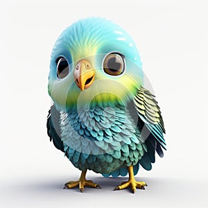Virtual Bird With Blue Eyes: Inventive Character Design In 4k