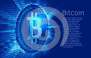 Virtual bitcoin digital currency consist of binary code