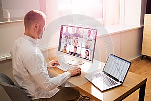 Virtual Business Presentation Or Videoconferencing