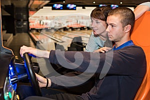 The virtual car race photo