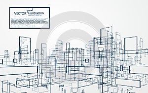 Virtual city graphic, the design of the virtual space