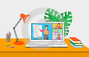 Virtual class online school distance learning kids