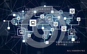 Virtual computer network and world map