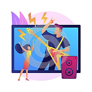 Virtual concert abstract concept vector illustration.