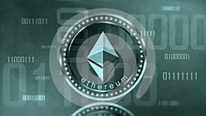 Virtual cryptocurrency Ethereum sign