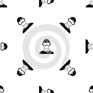 Virtual 3d reality goggles pattern seamless black