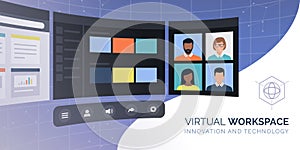 Virtual desktop screens with interactive apps