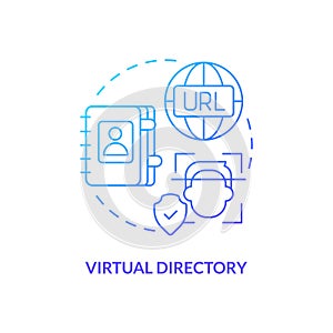 Virtual directory blue gradient concept icon