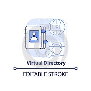 Virtual directory light blue concept icon