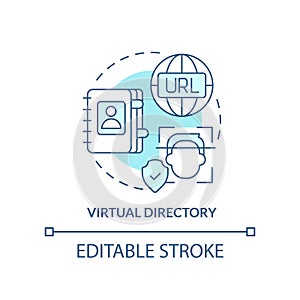 Virtual directory turquoise concept icon