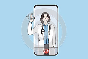 Virtual doctor and online health concept