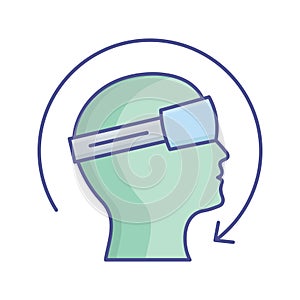 Virtual glasses  Flat inside vector icon which can easily modify or edit