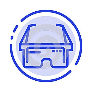 Virtual, Glasses, Medical, Eye Blue Dotted Line Line Icon