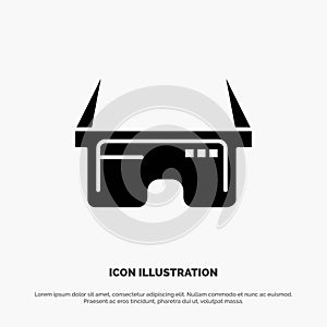 Virtual, Glasses, Medical, Eye solid Glyph Icon vector