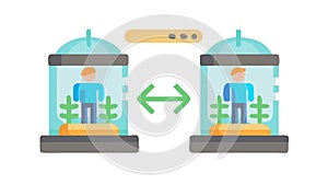 Virtual Human Interaction, Metaverse Connection Digital Identity, vector design Generative AI