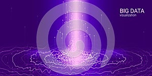 Wave 3D Big Data Visualization. Analysis Infographic.