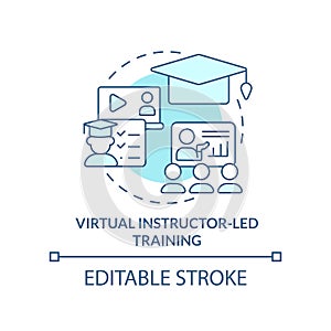 Virtual instructor-led training turquoise concept icon