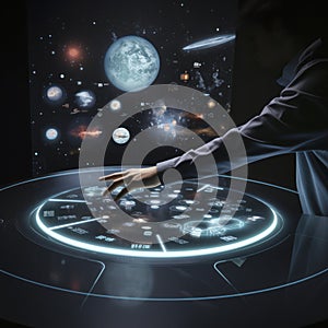 virtual interactive control panel for spaceship photo