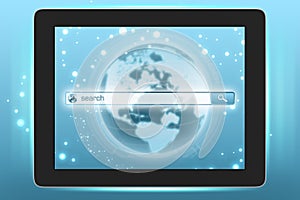 Virtual Internet search on the tablet photo