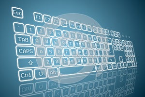 Virtual keyboard in perspective